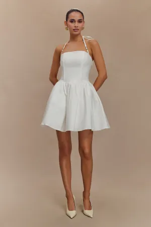 Ruby Halter Mini Dress - White Street Elegance Polished Edge