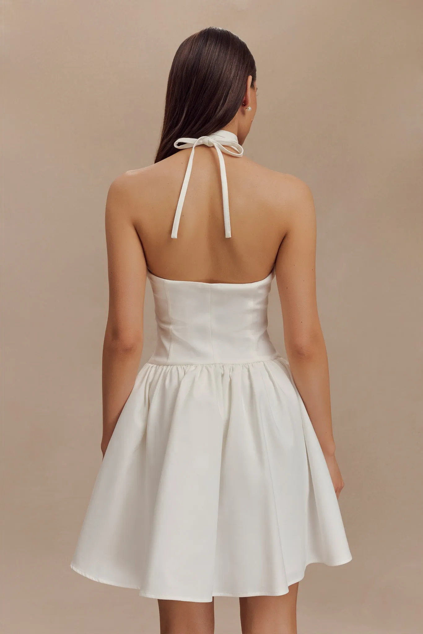 packable Ruby Halter Mini Dress - White