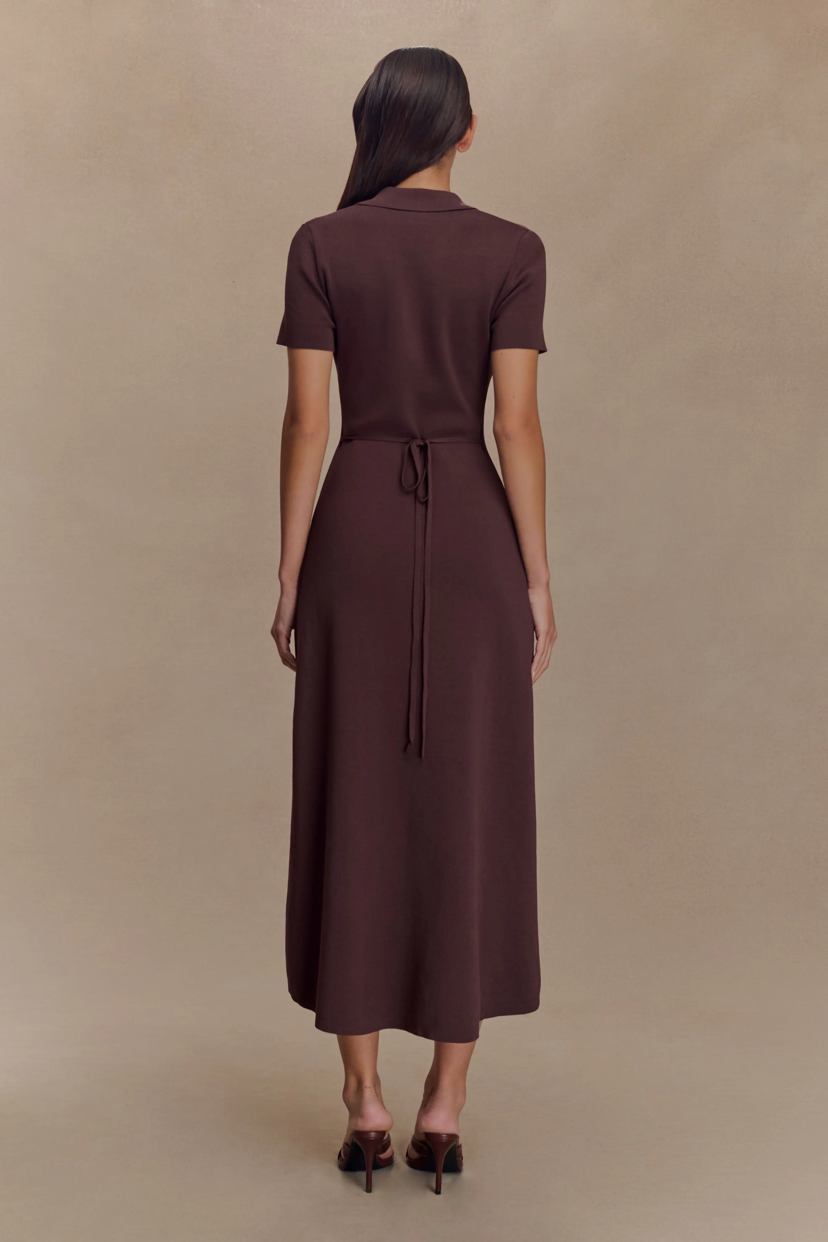 Pearson Short Sleeve Knit Midi Dress - Chocolate Light Shape