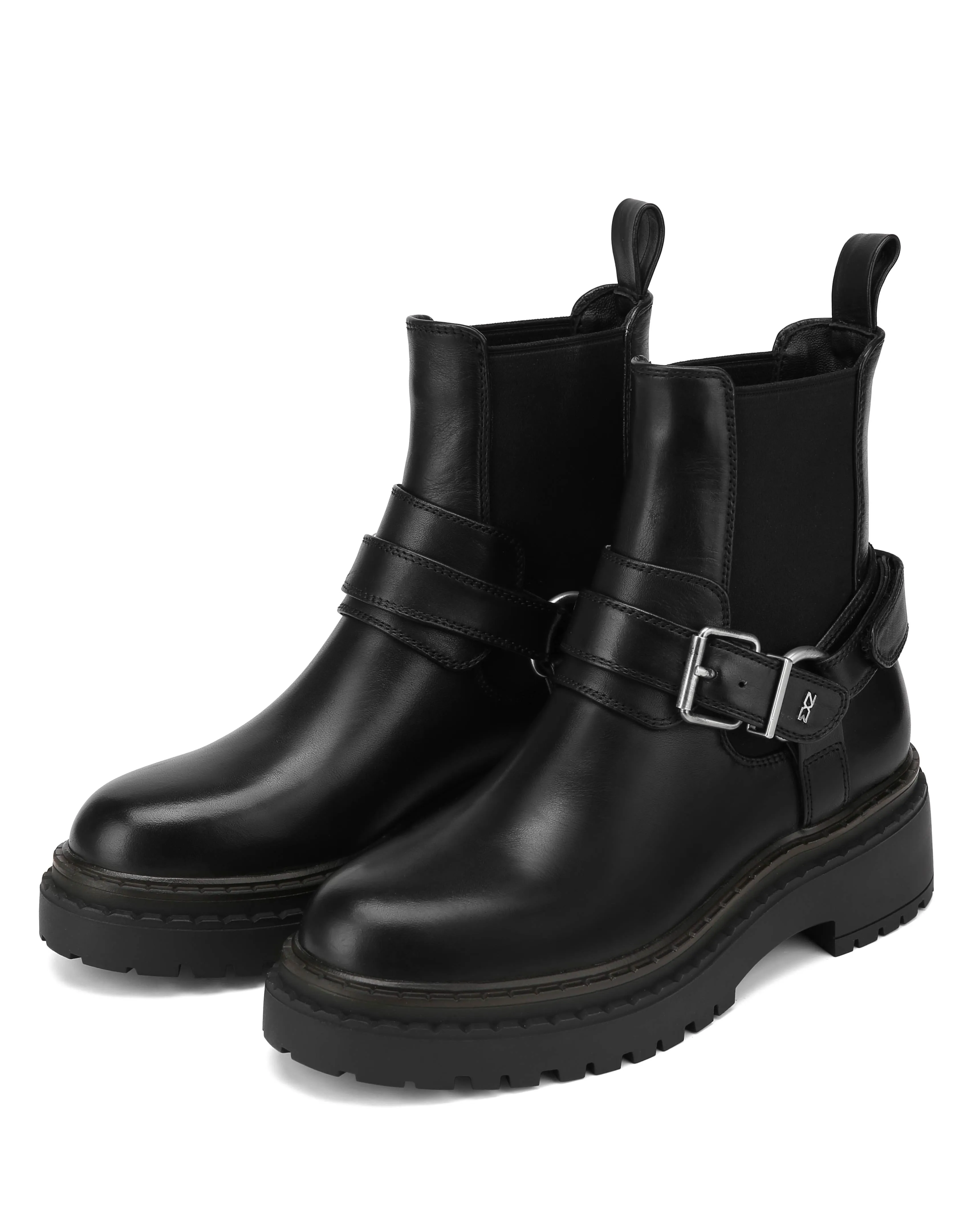 Pembroke Black Leather Slip Resistant Remote Hiking Contoured Footbed Shape