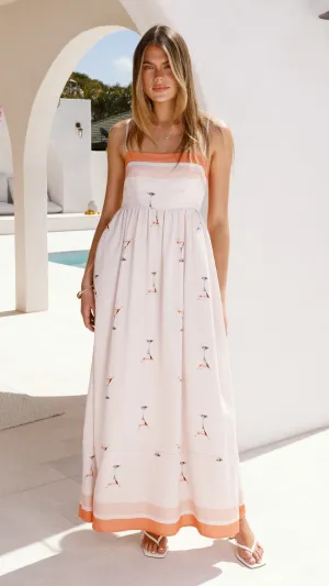 City Flow Penny Maxi Dress - Peach Martini
