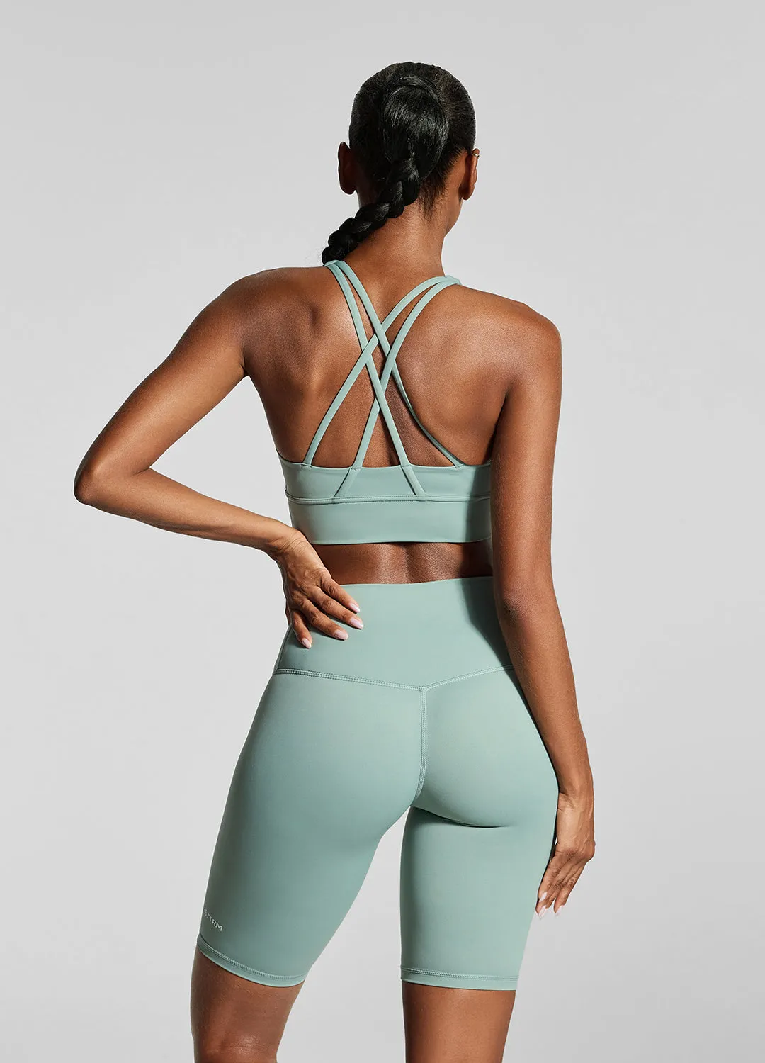 Fresh Green Strappy Back Top Small Adjustable Fabric