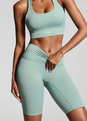 Long fit seams Pressure Distributing Design Fresh Green Strappy Back Top