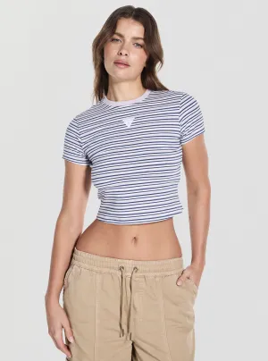 short sleeved Guess Originals Eco Blue Multi Core Stripe Baby T-Shirt