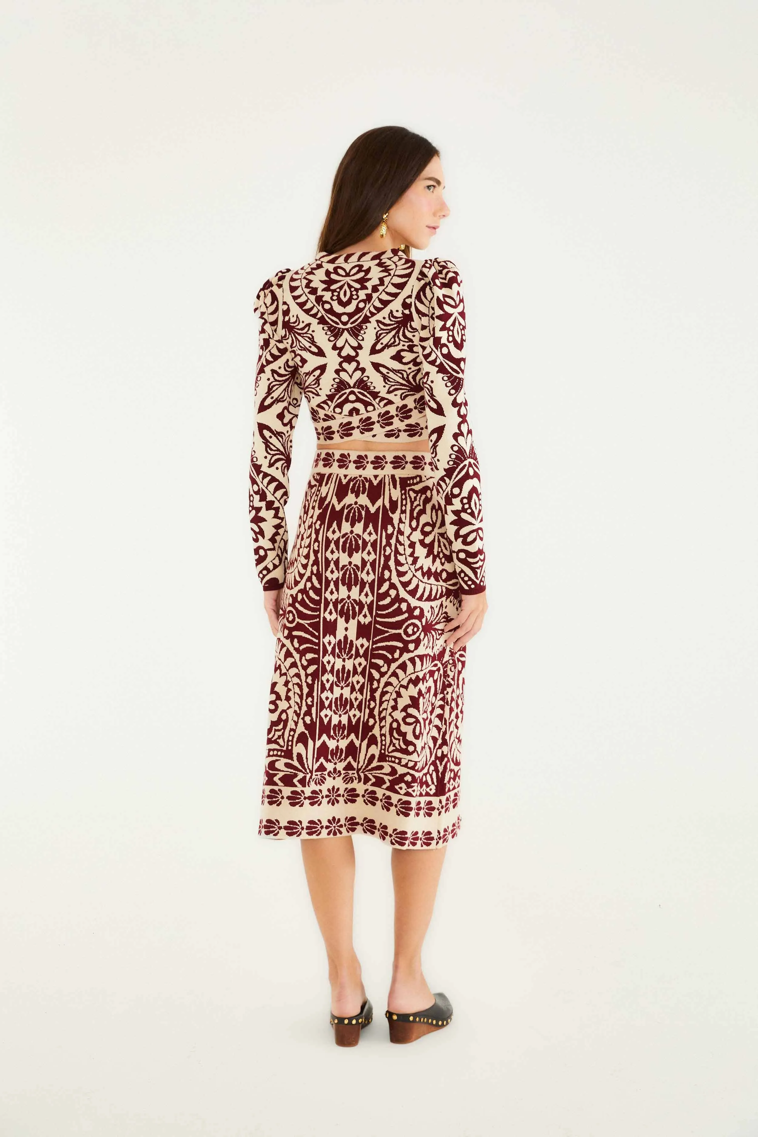 Family Celebration Pineapple Love Knit Midi Skirt