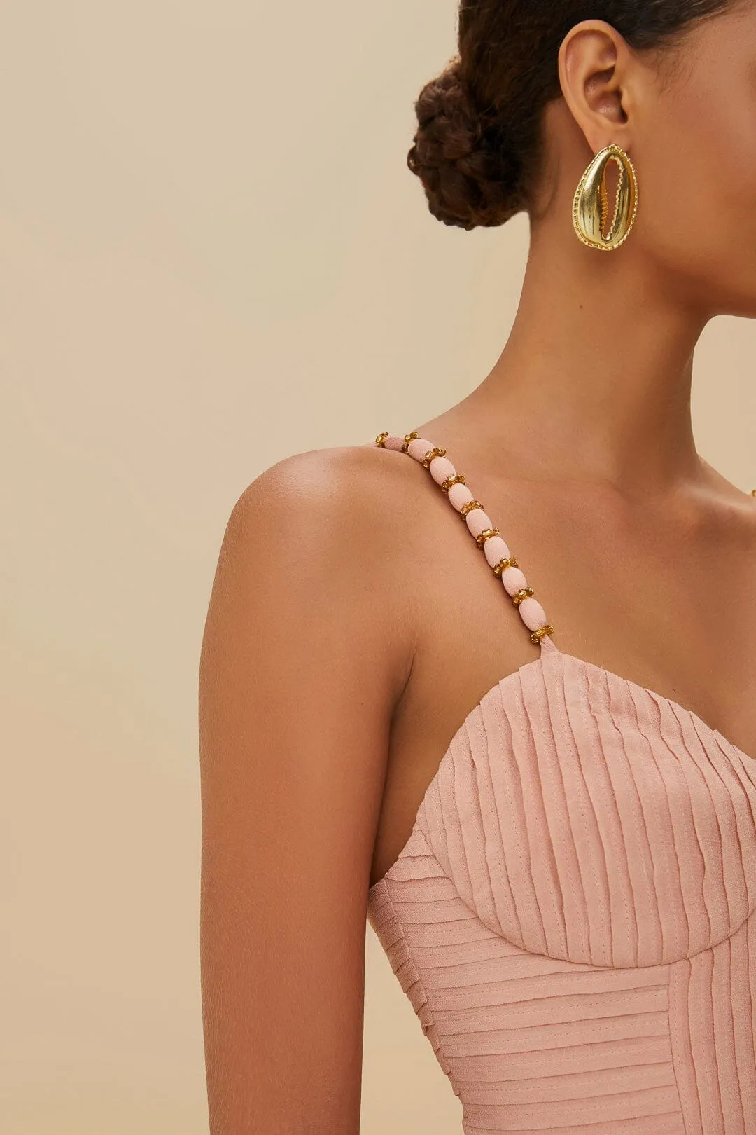 Reflective details Pink Blush Corset Top