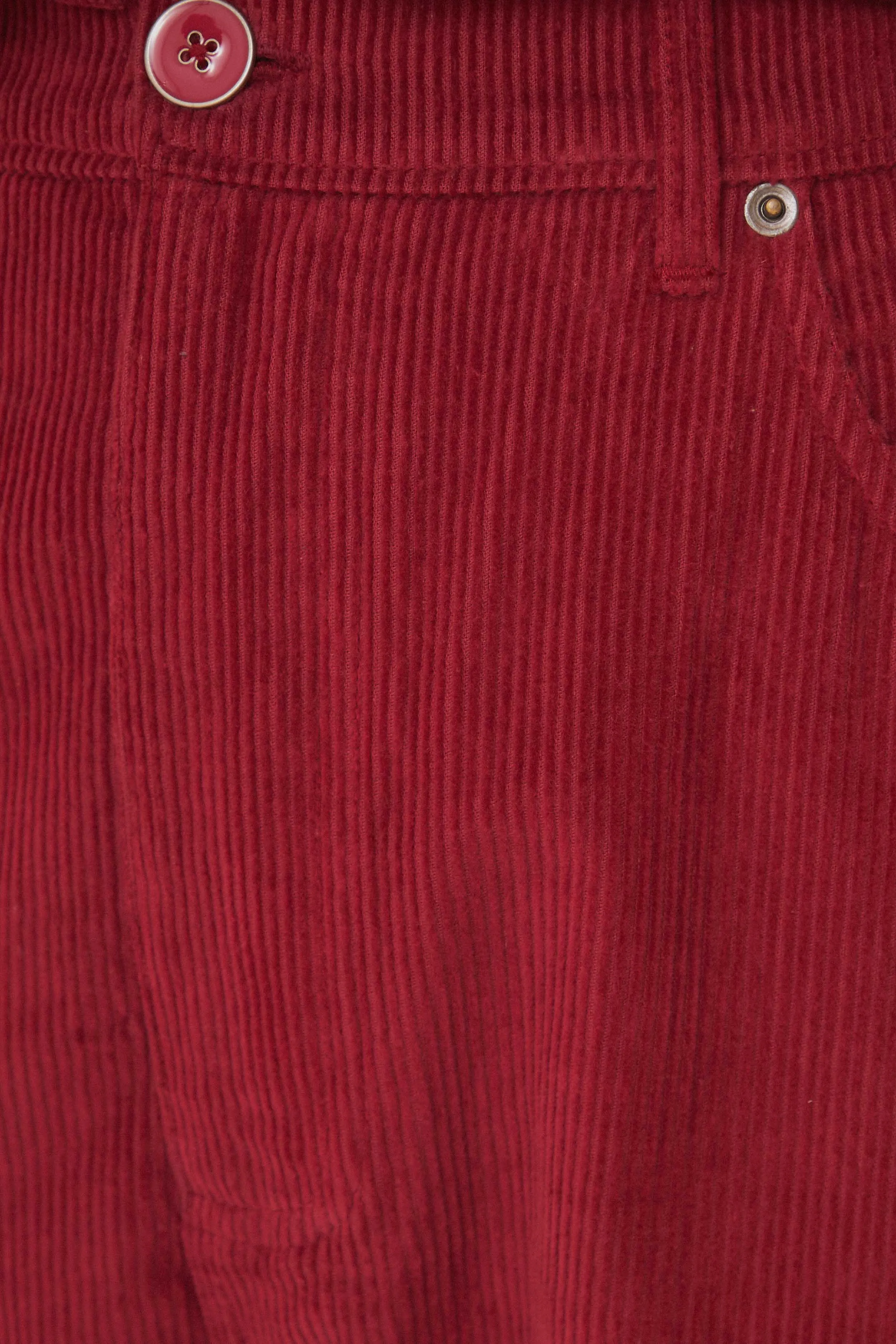 Pink Corduroy Embroidered Pants Urban Look