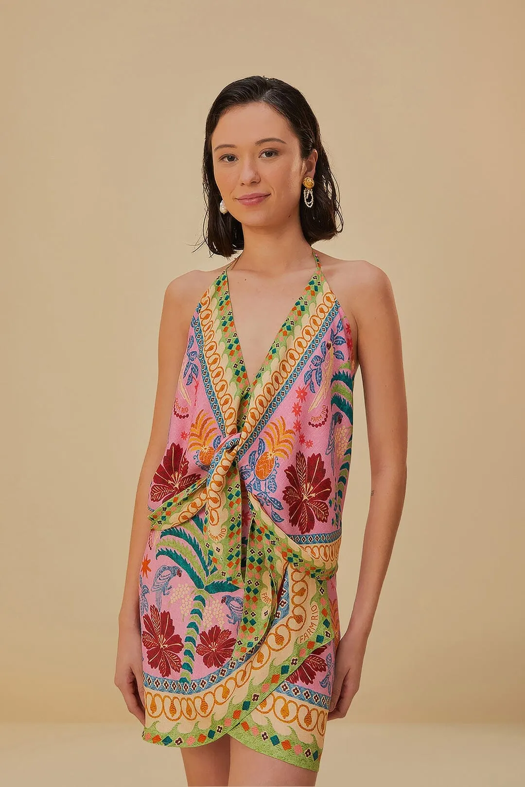 Pink Fruits Queen Scarf Lenzing? Ecovero? Viscose Mini Skirt Weekend Favorite