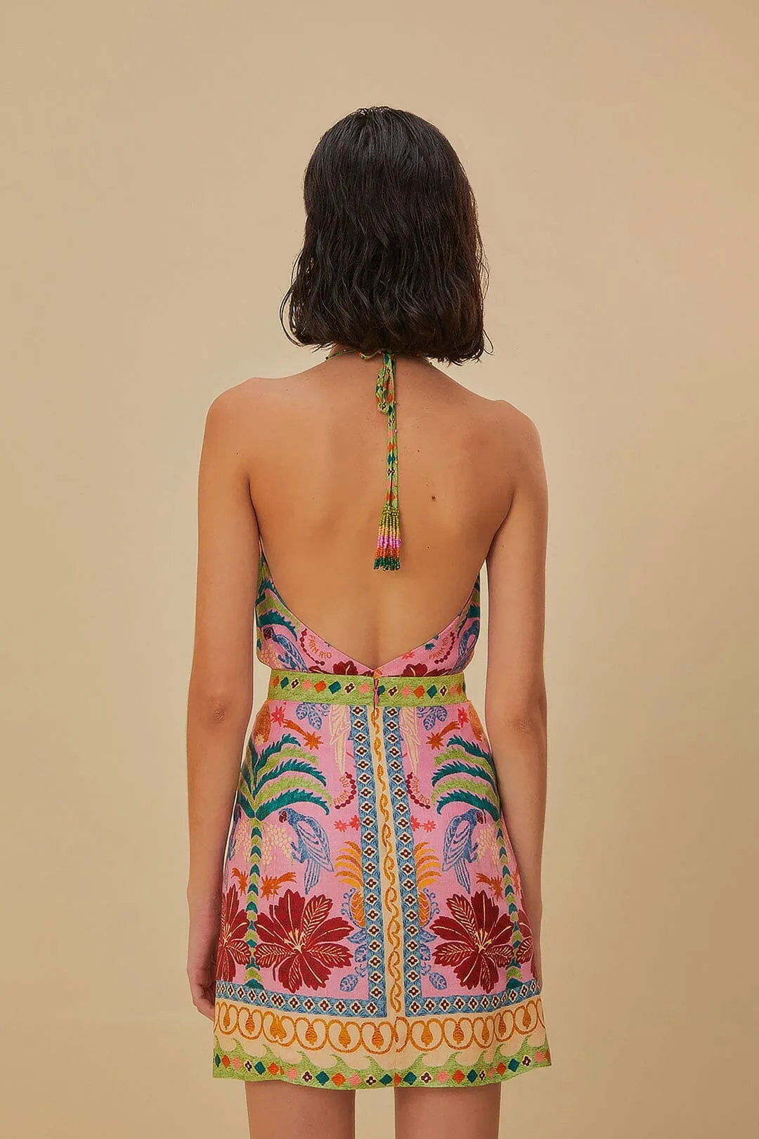 Pink Fruits Queen Scarf Lenzing? Ecovero? Viscose Mini Skirt Day Wear Clean Cut