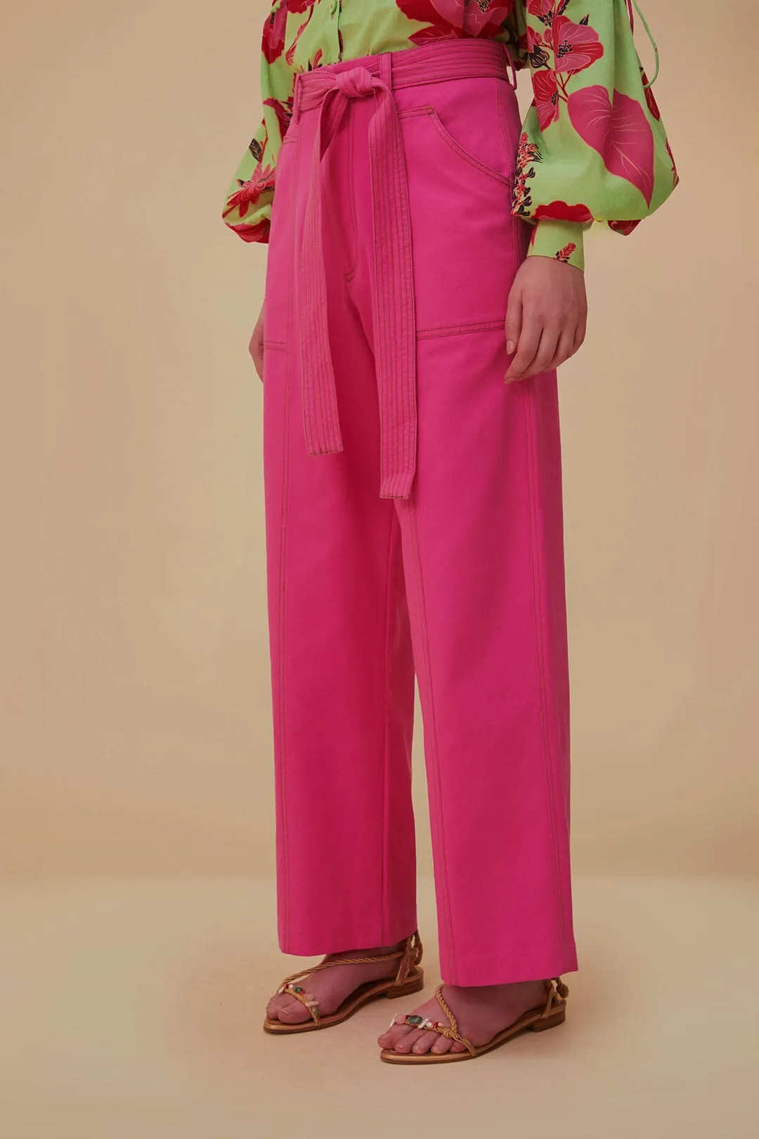 Pink Wide Pants tailored look