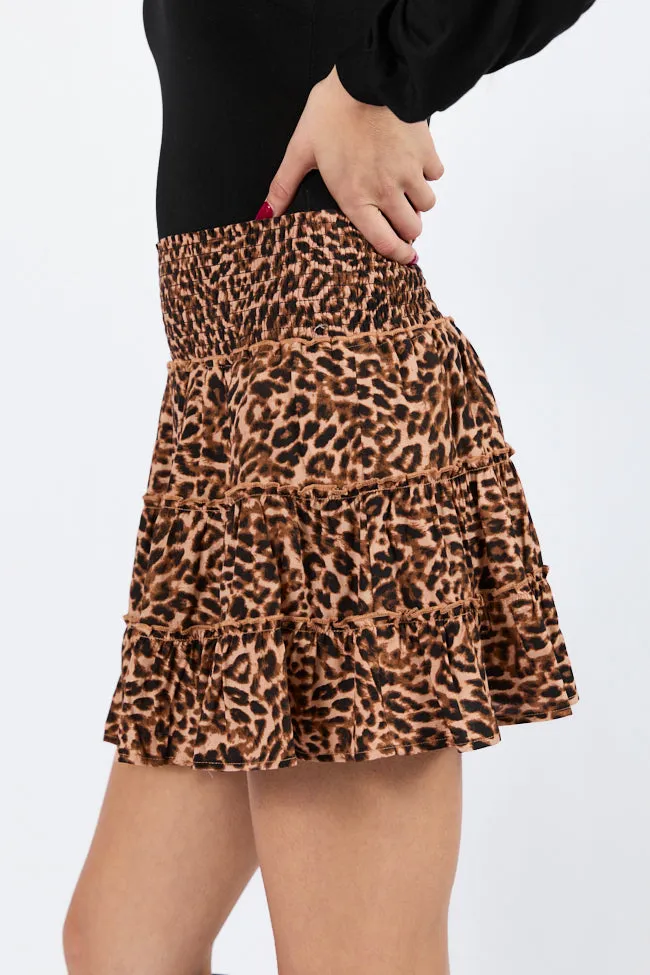 Through The Garden Brown Leopard Mini Skort SALE Easy Layer