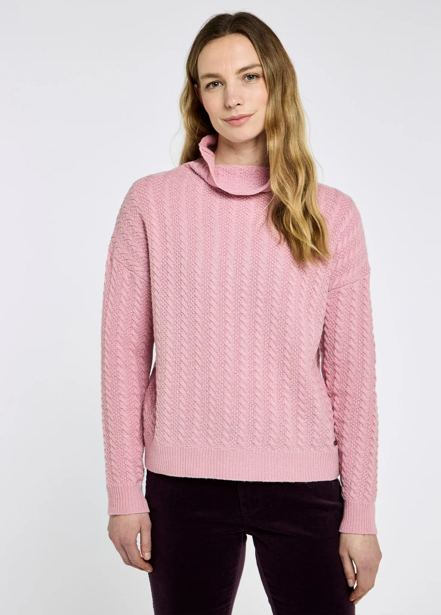 Hopkins Ladies' relaxed fit sweater - Dusky Rose Minimal Fashion Ventilation Panel