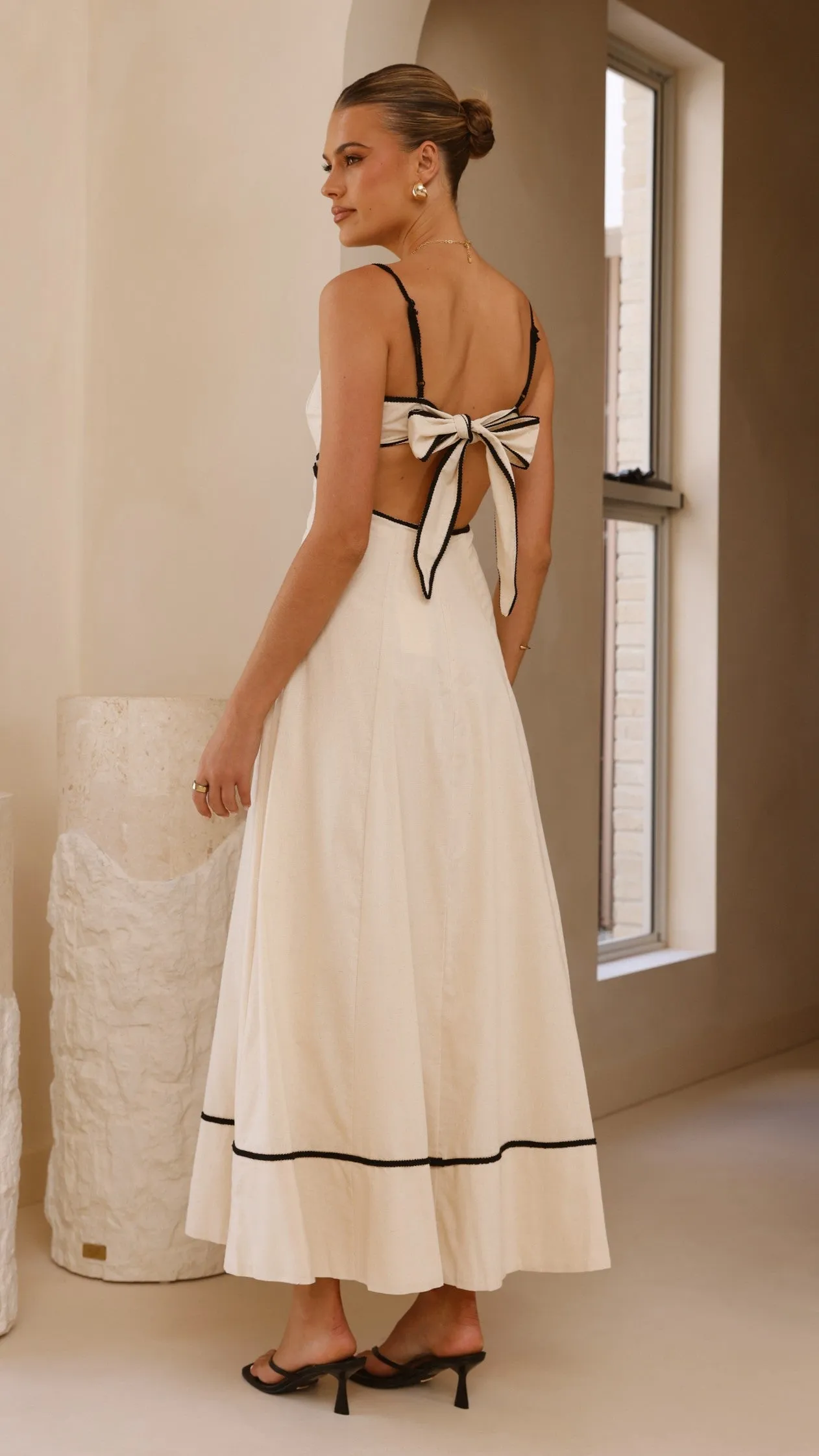 Nereda Maxi Dress - Cream Stream Cut Sleek and Sleek