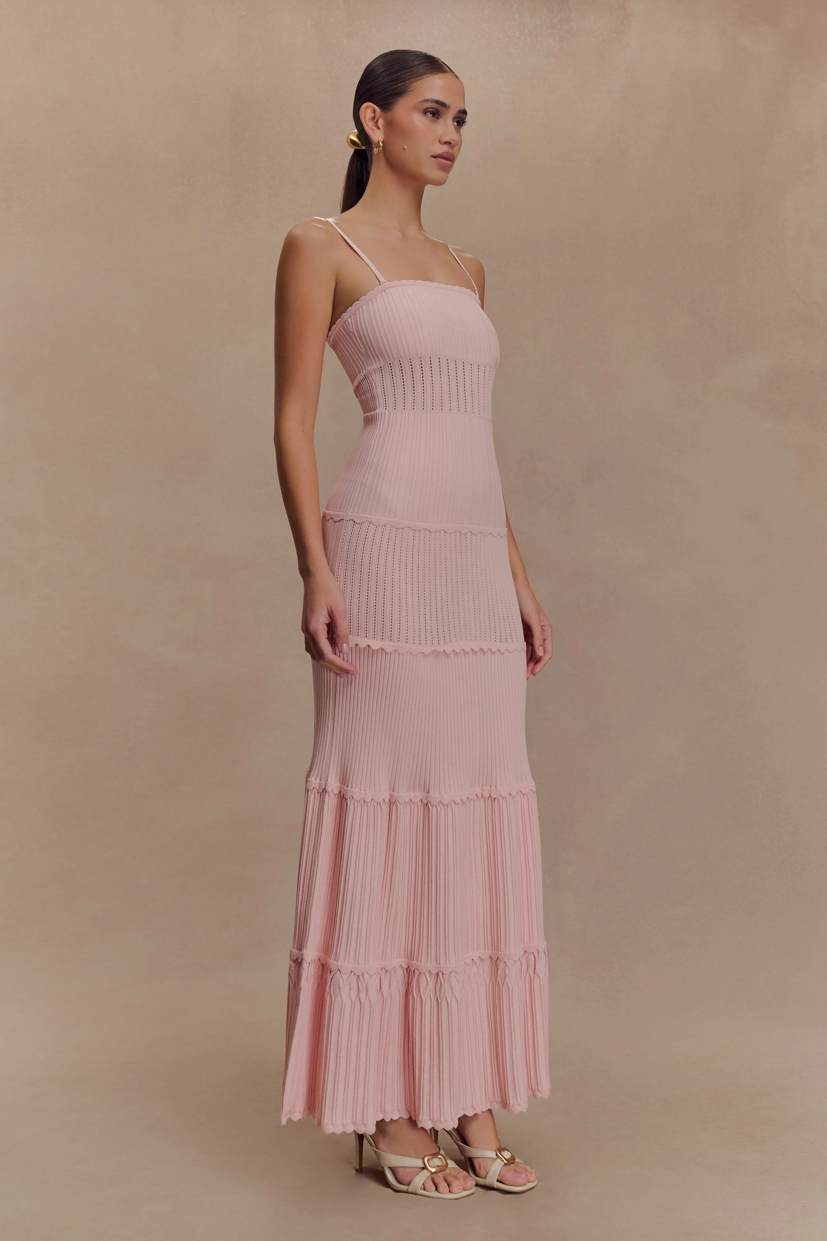 Finley Pointelle Knit Maxi Dress - Baby Pink Mood Edge