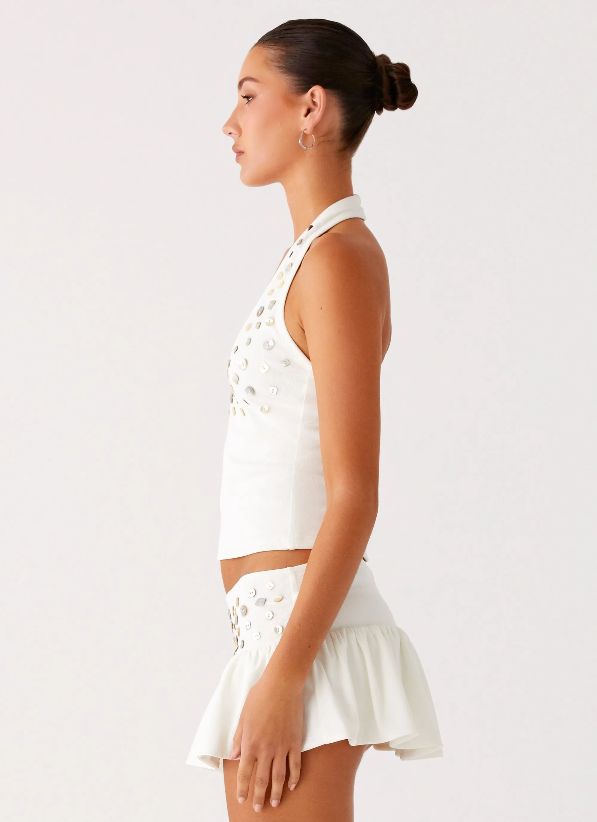 Vegas Nights Halter Neck Top - White Chill Wear Classic Ready