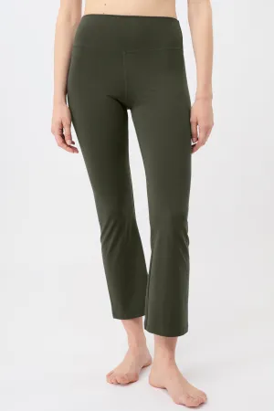 Cropped Flared Pants - Dark Olive Fade Resistant Outdoor Running Soft Wear