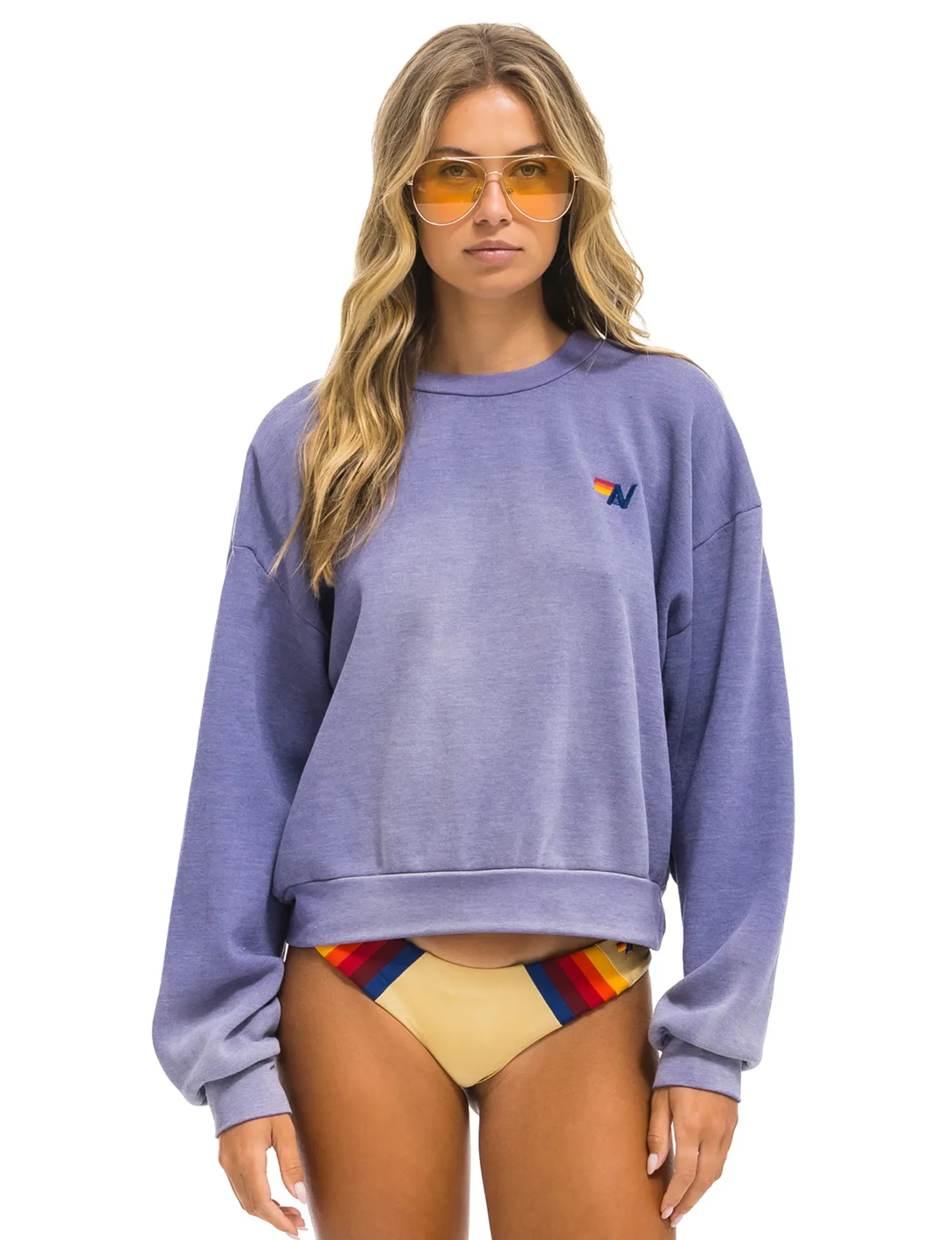 Essential Wear Relaxed Essential Crew Sweatshirt, Faded Grape