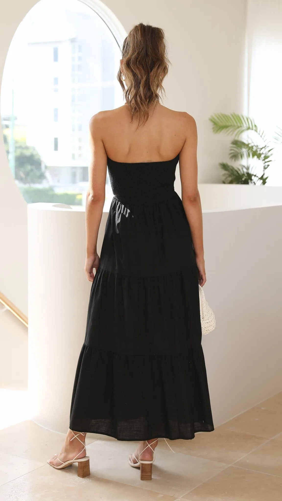 Brooke Maxi Dress - Black Boat-Neck Korean Mood