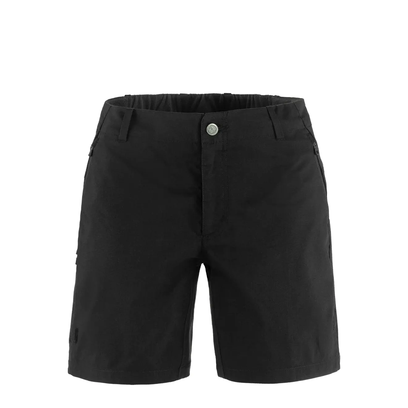 Elastic Comfort Cozy Wear Fjallraven Womens Hoja Hybrid Shorts Black