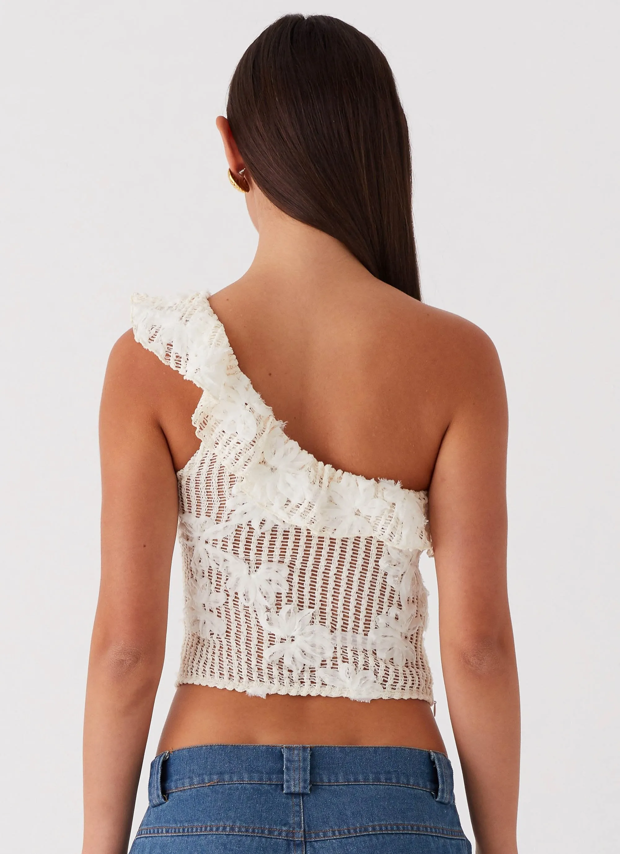 Effortless Look Low Maintenance Fibers Juilette One Shoulder Top - Ivory