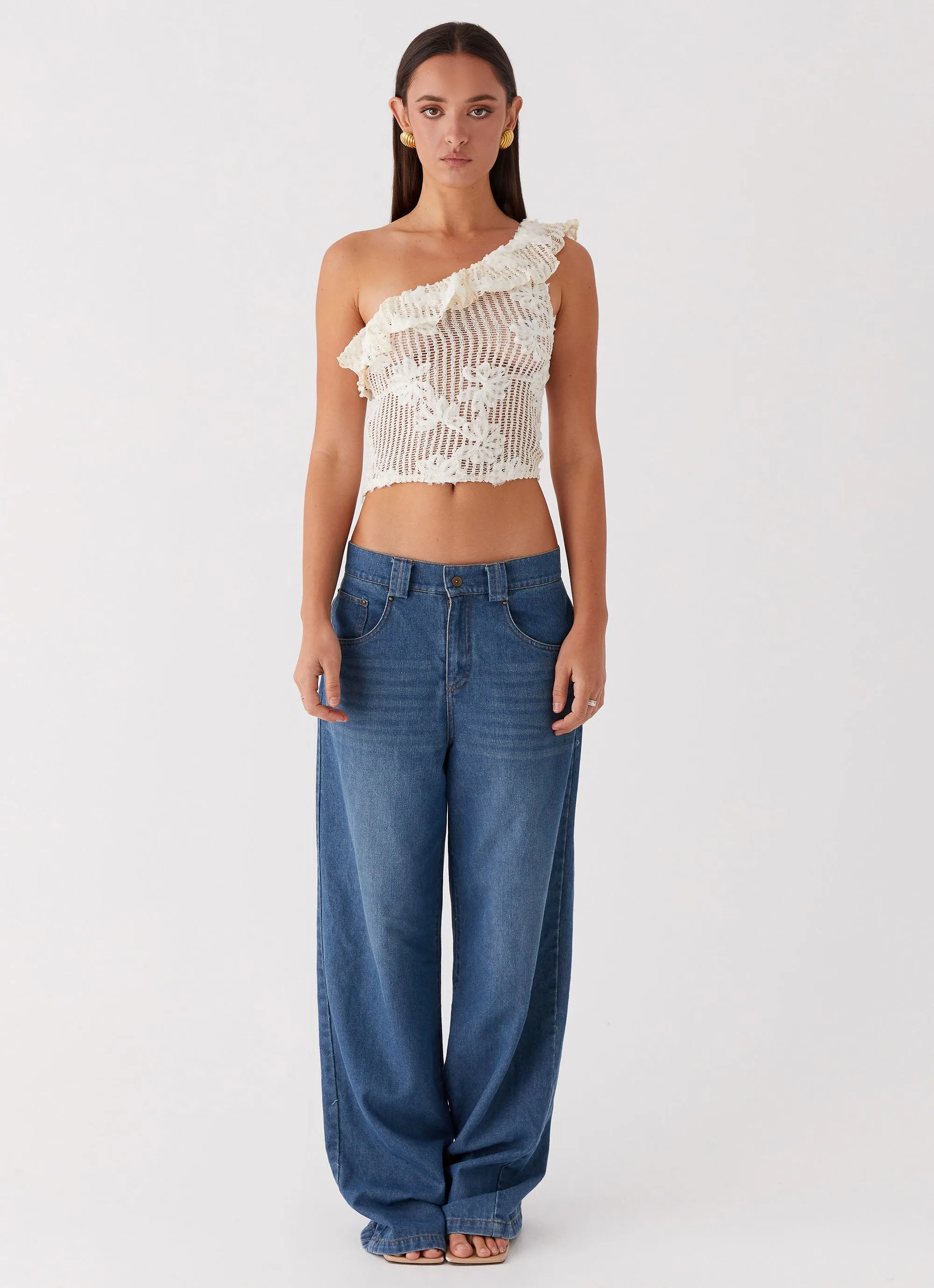 Reinforced Hemline Juilette One Shoulder Top - Ivory