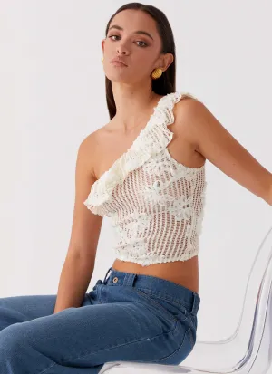 Juilette One Shoulder Top - Ivory Minimal Comforted