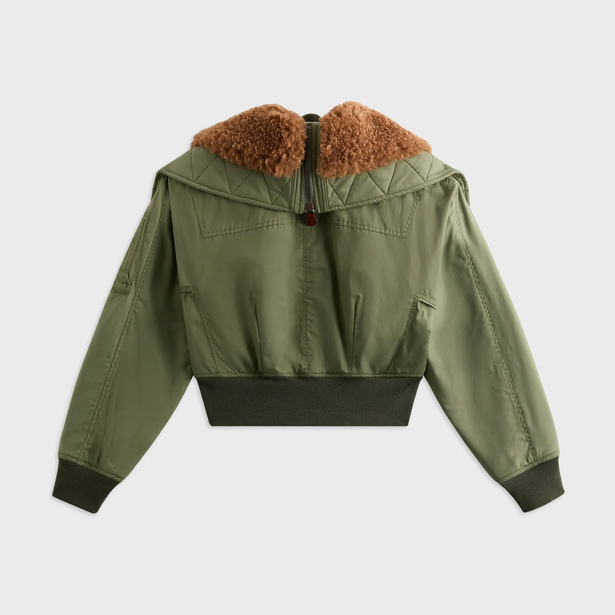 Oversized Fit R13 Cropped Flight Bomber - Sage Green