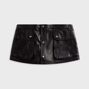 Urban Fit R13 Leather Layered Skirt - Black