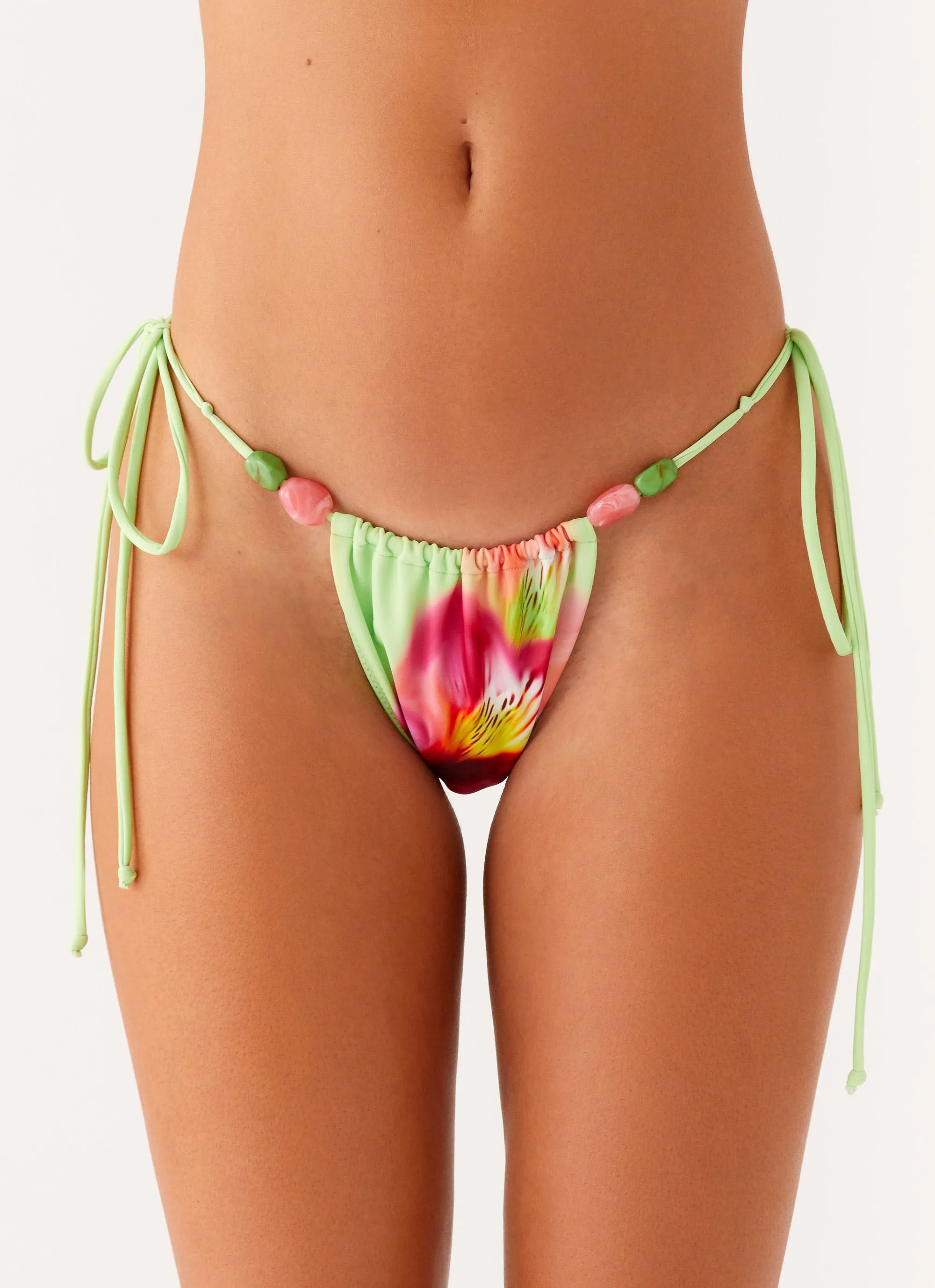 Neutral Buoyancy Fabric Rach Bikini Bottoms - Green Tropical