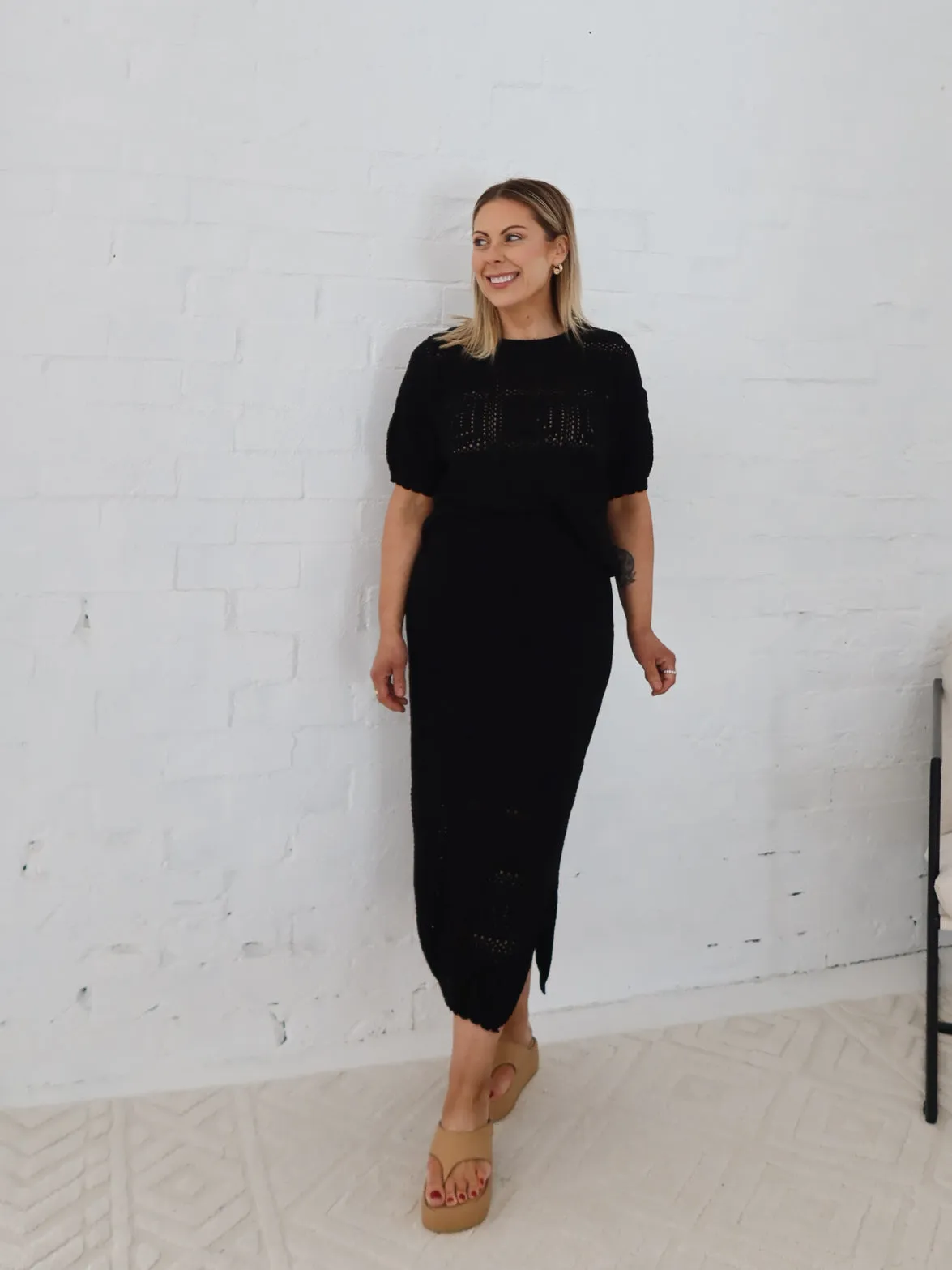 Outfit Lookbook Weekend Fashion Radiance Crochet Skirt - Black