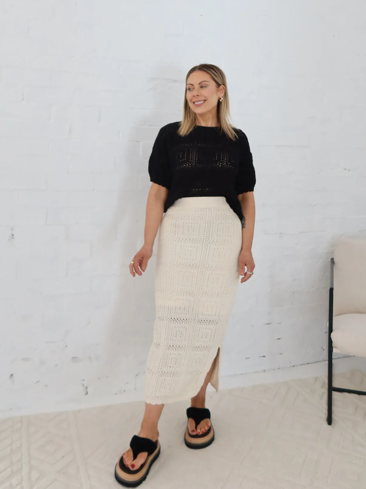 Radiance Crochet Skirt - Vanilla Smooth Finish