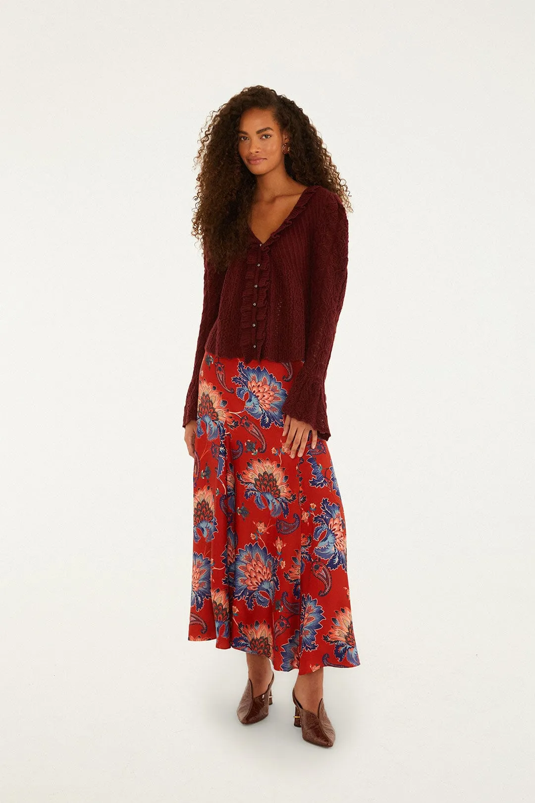 Red Luang LENZING? Maxi Skirt High Elasticity Material