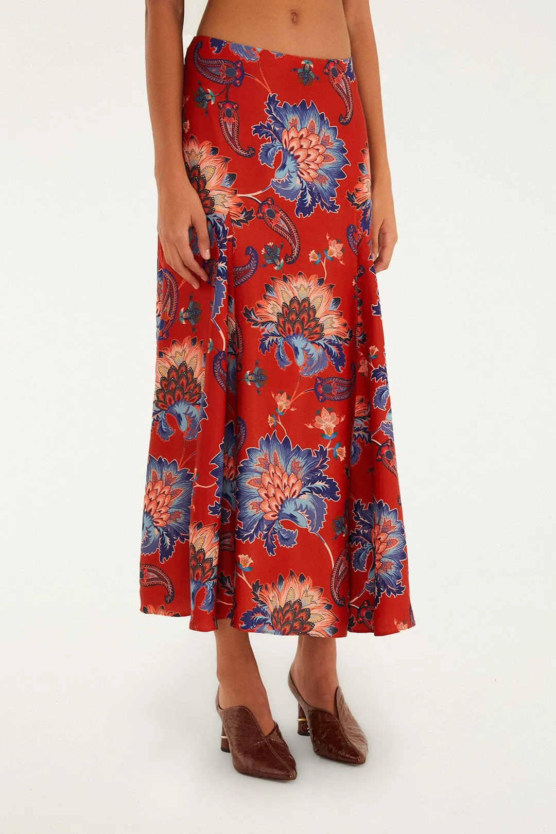 Red Luang LENZING? Maxi Skirt Earth Tones Soft Aesthetic