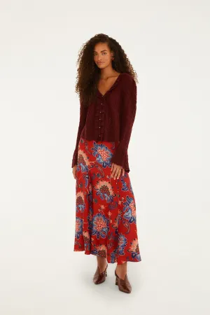 Red Luang LENZING? Maxi Skirt High Elasticity Material