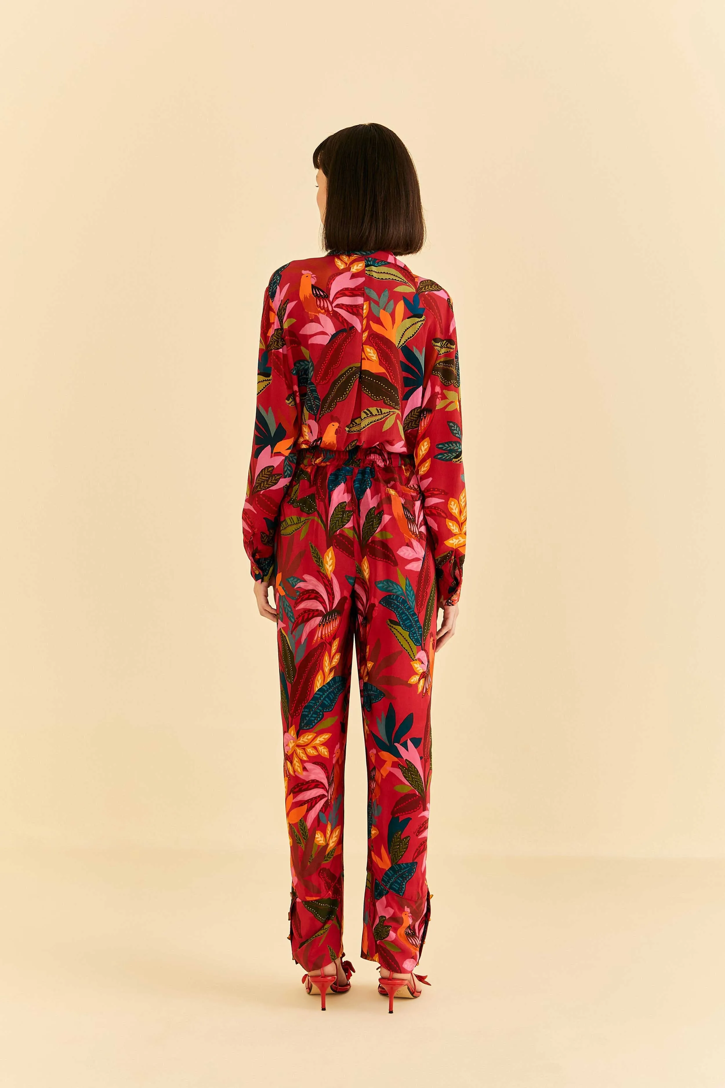 Red Rooster Leaves Pants Casual Style Functional fashion wear