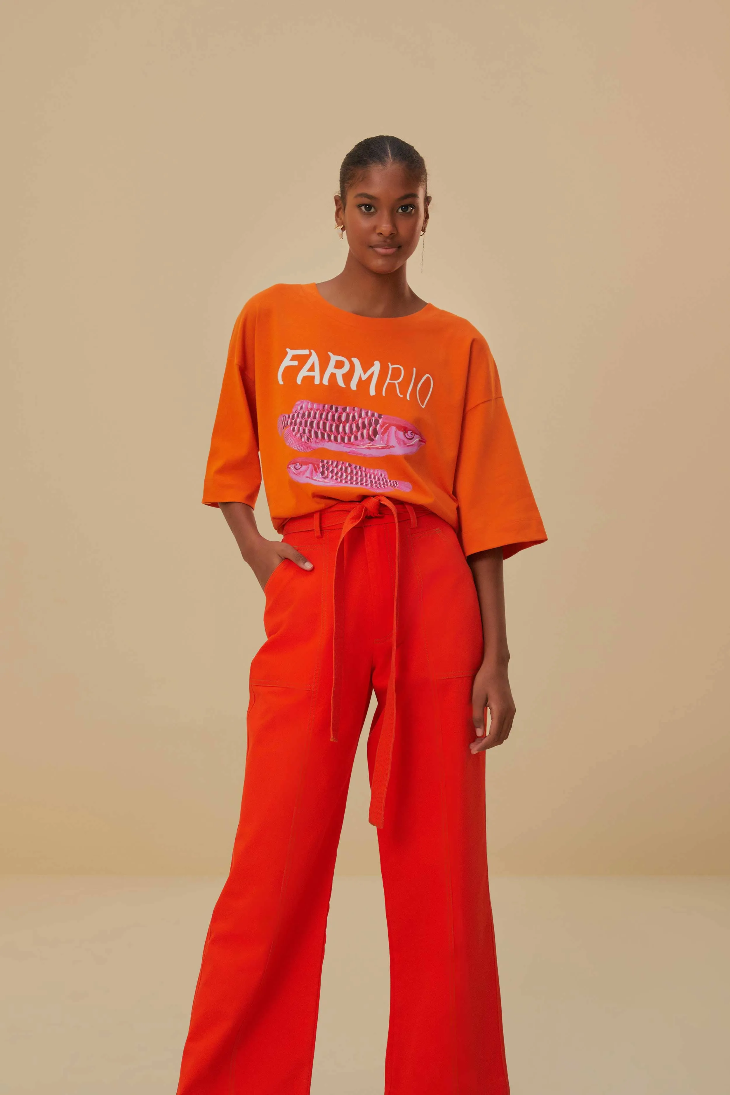 Stretchable Wear smooth zipper Red Wide Pants