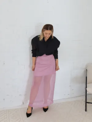 Sleek Detail Sophisticated Casual Remy Skirt- Lilac