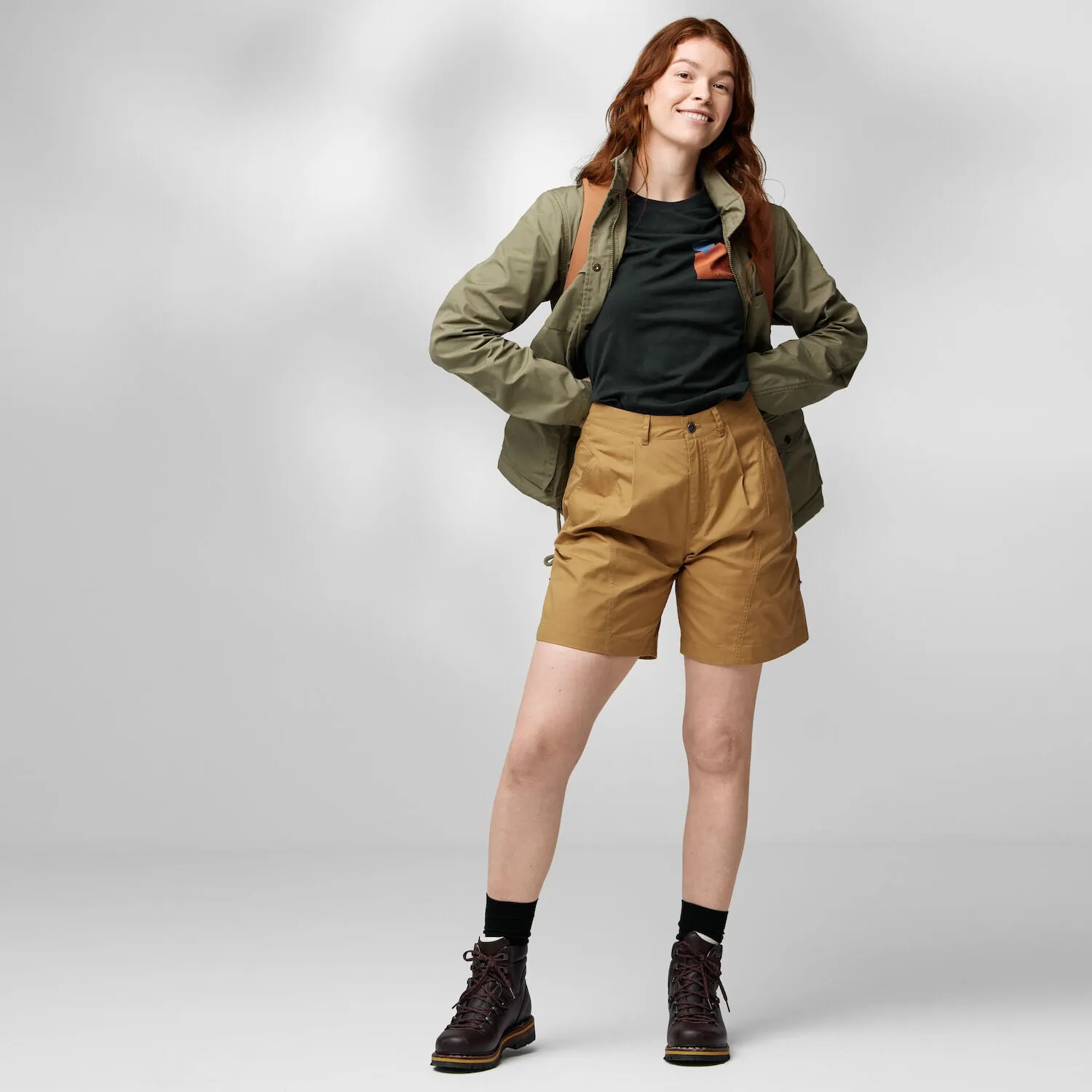 belt Fjallraven Womens Vardag Shorts Desert Brown