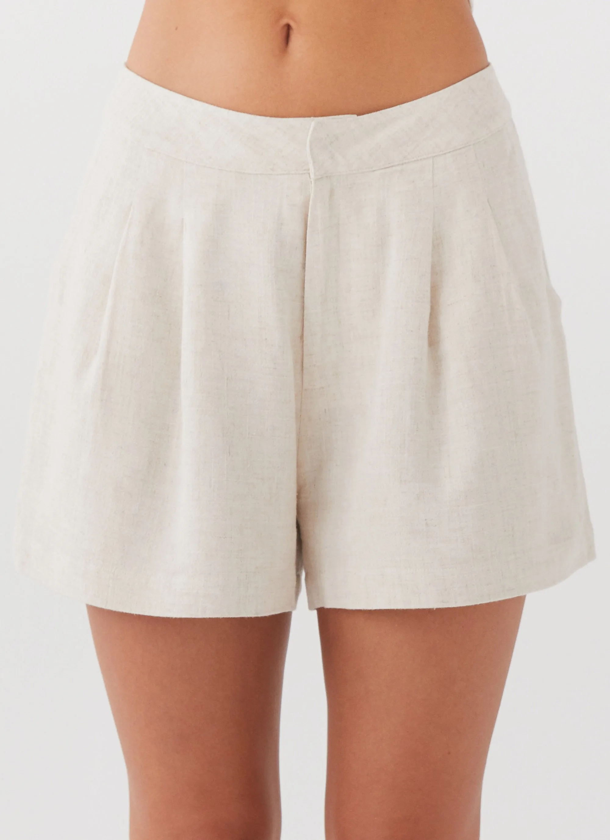 Born For Bordeaux Linen Shorts - Oatmeal equestrian wear Breathable Side Vents