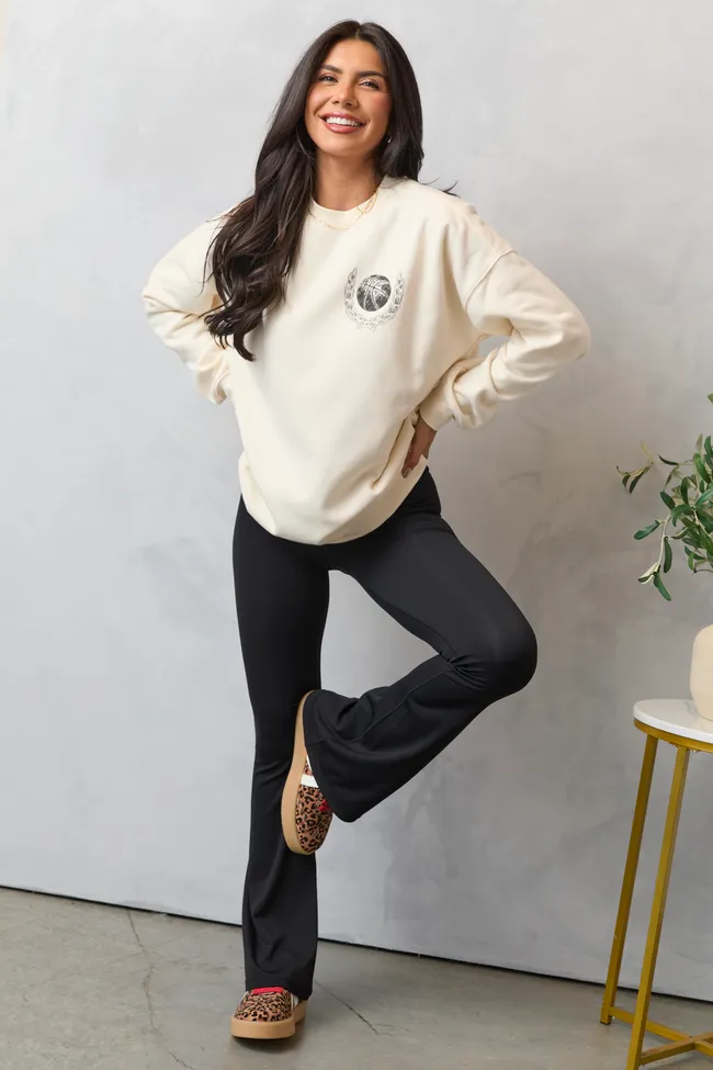 Meet Me In The Bleachers Basketball Cream Sweatshirt Easy iron