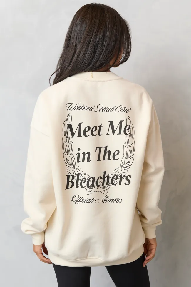 Meet Me In The Bleachers Basketball Cream Sweatshirt Minimal Staple product birthday allure