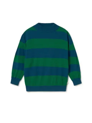 Sebastiana - Green Blue Stripes Loop Back Finish