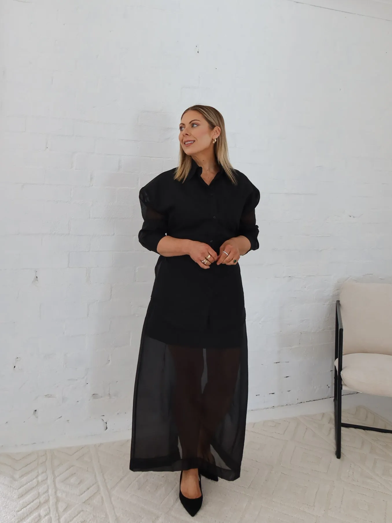 Crisscross Details Holiday Travel Remy Skirt- Black