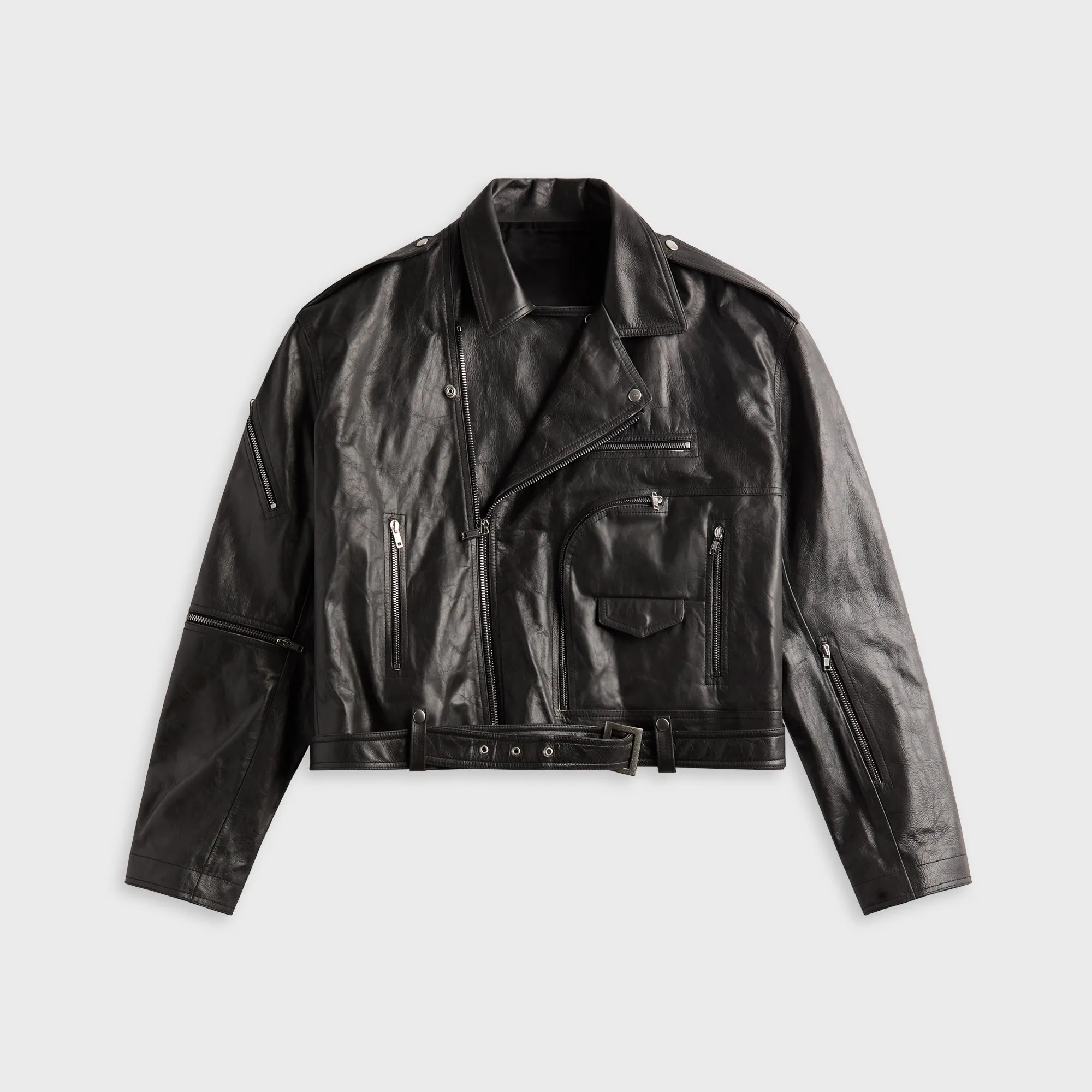Rick Owens Cropped Jumbo Jacket - Black Smooth Zipper Track Cool Season