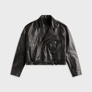 Rick Owens Cropped Jumbo Jacket - Black Smooth Zipper Track Cool Season