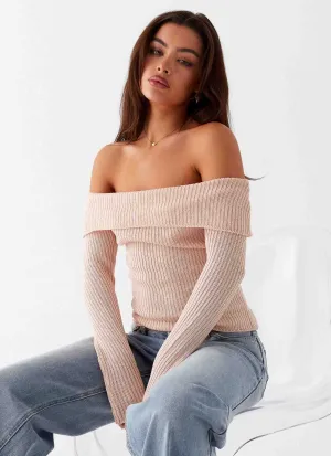 Rina Long Sleeve Knit Top - Blush Travel Warmth