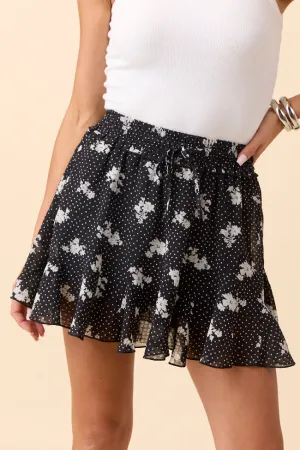 Vibrant Flow Light Flow Ella Black Print Flowy Skort