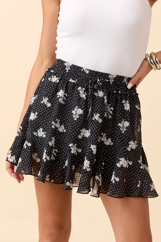Vibrant Flow Light Flow Ella Black Print Flowy Skort