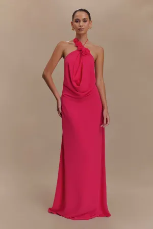 Rosalia Cowl Neck Maxi Dress - Raspberry Simple Spirit Sage Glow