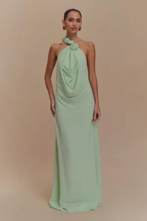 Rosalia Cowl Neck Maxi Dress - Sage Glam Feel